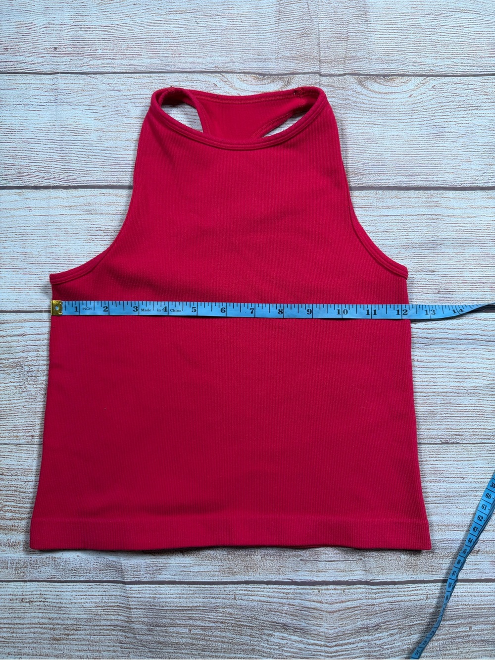 Free People Red Ribbed High-Neck Crop Tank - Picture 2 of 5